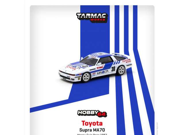 PRE-ORD3R Tarmac Modeliukas 1987 Toyota Supra MA70, Macau Guia Race, Alan Jones, white/blue