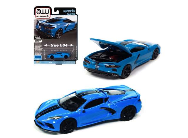 PRE-ORD3R Auto World Modeliukas 2020 Chevrolet Corvette, rapid blue