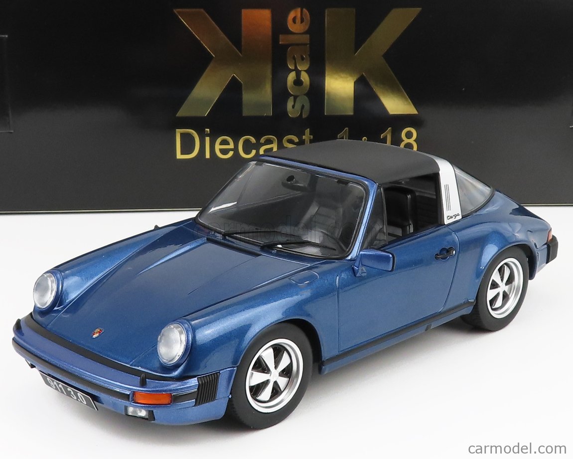 PRE-ORD3R KK Scale Modeliukas 1977 Porsche 911 Carrera 3.0 Targa with Removable Targa Roof, blue