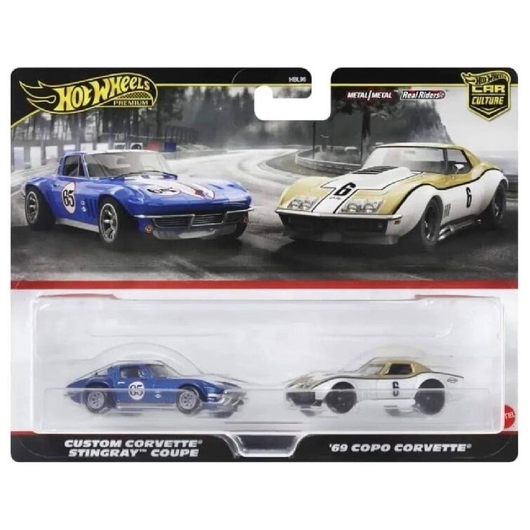 PRE-ORDER Hot Wheels Premium 2-pack Modeliukas ’69 COPO Corvette / Custom Corvette Stingray Coupe