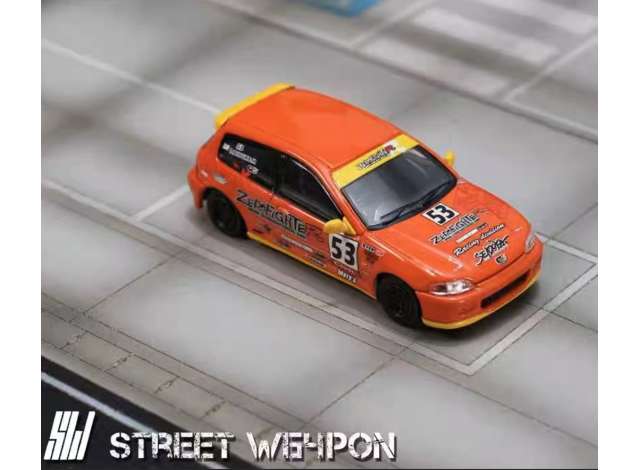 PRE-ORD3R Street Weapon Modeliukas 1/64 Honda Civic EG6 #53 *ZeroFighter*, orange