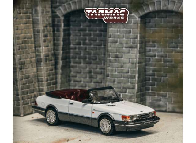 PRE-ORD3R Tarmac Modeliukas 1/64 Saab 900 Turbo Convertible, white