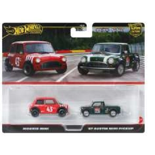 Hot Wheels Premium 2-pack Modeliukas Morris Mini #43 & 1967 Austin Mini Pick-up (yra Sandėlyje)