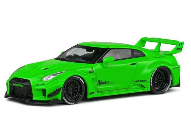 PRE-ORD3R Solido Modeliukas 1/43 Nissan GT-R R35 Liberty Walk Work Silhouette, green