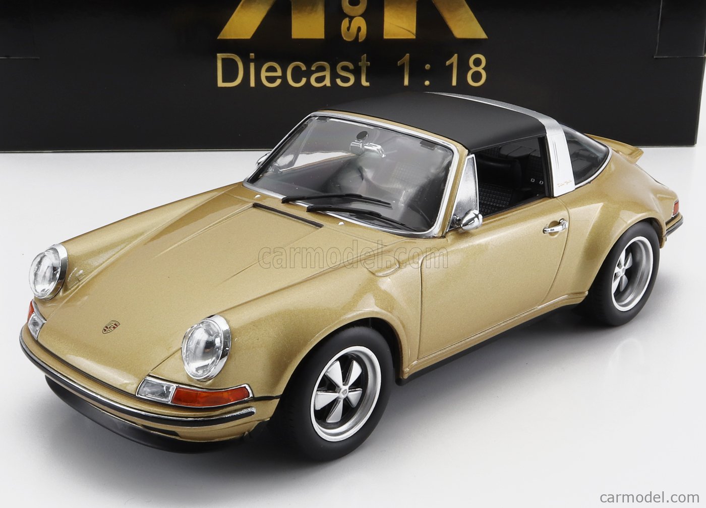 PRE-ORD3R KK Scale Modeliukas 1/18 Singer Porsche 911 targa, gold metallic