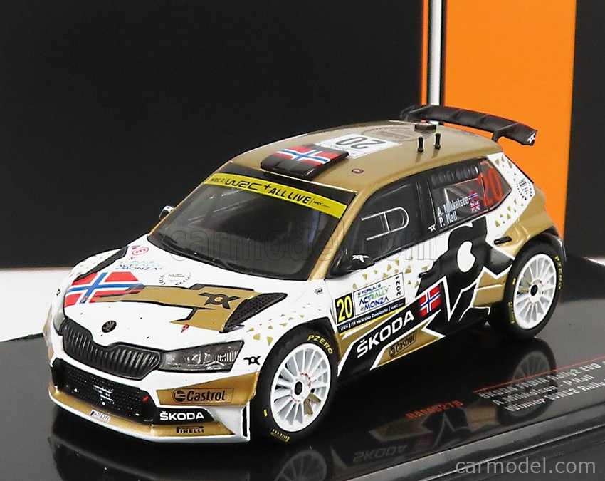 PRE-ORD3R IXO Models Modeliukas 1/43 2021 Skoda Fabia Rally 2 Evo #20 A. Mikkelsen/P. Hall WRC Rally Monza,...