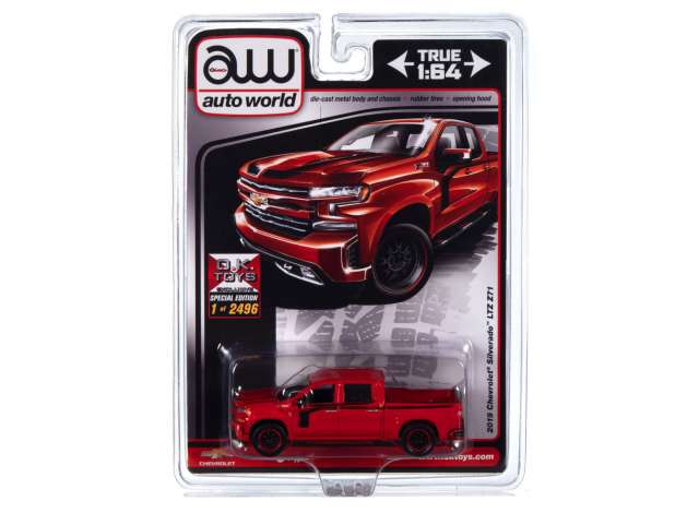 PRE-ORD3R Auto World Modeliukas 2019 Chevrolet Silverado LTZ Z71, red/black