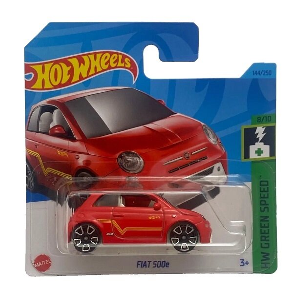 hot Wheels Mainline Modeliukas Fiat 500E red short card