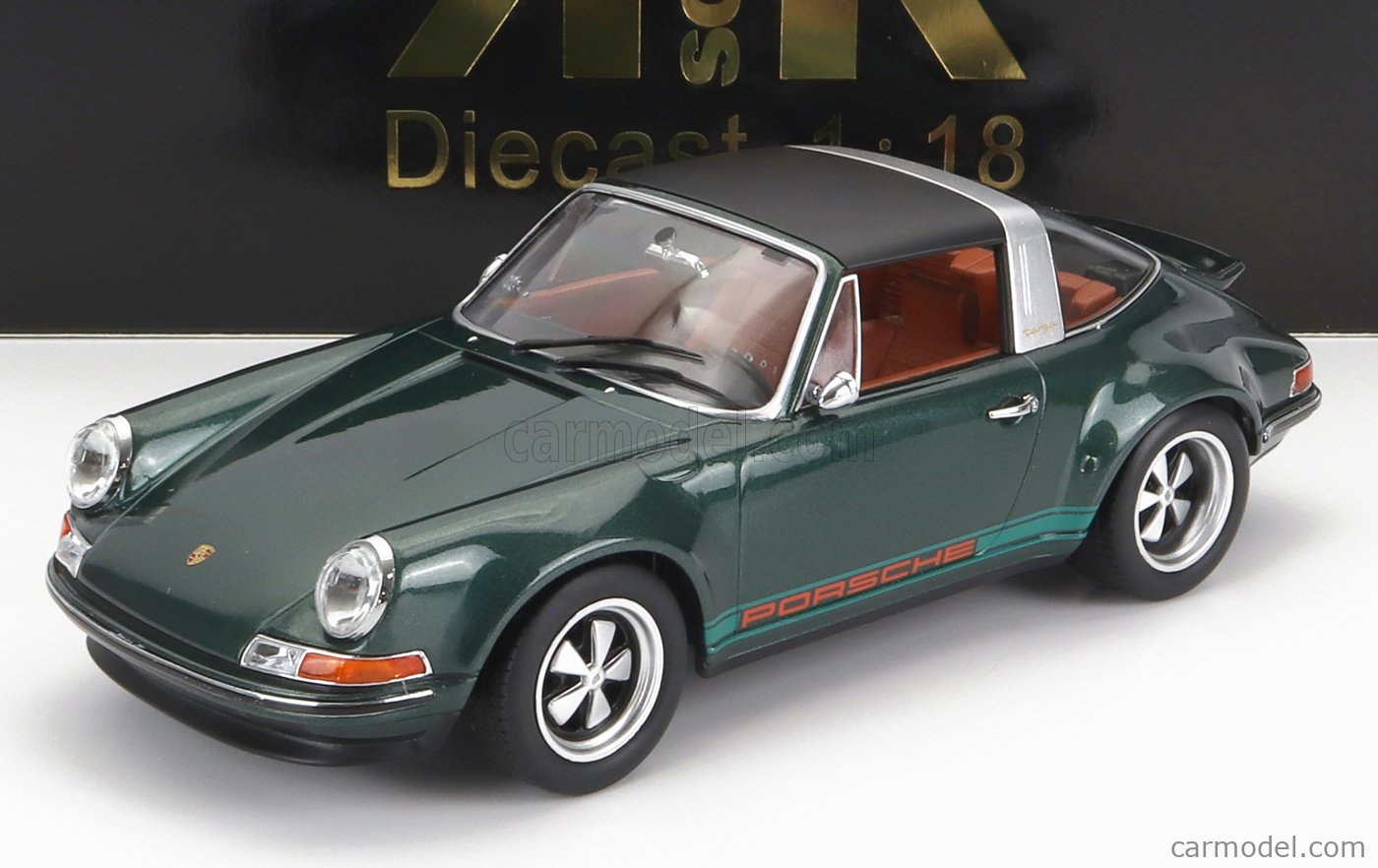 PRE-ORD3R KK Scale Modeliukas 1/18 Singer Porsche 911 targa, dark green