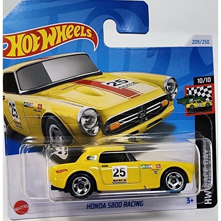 Hot Wheels Mainline Modeliukas Honda S800 Racing Yellow