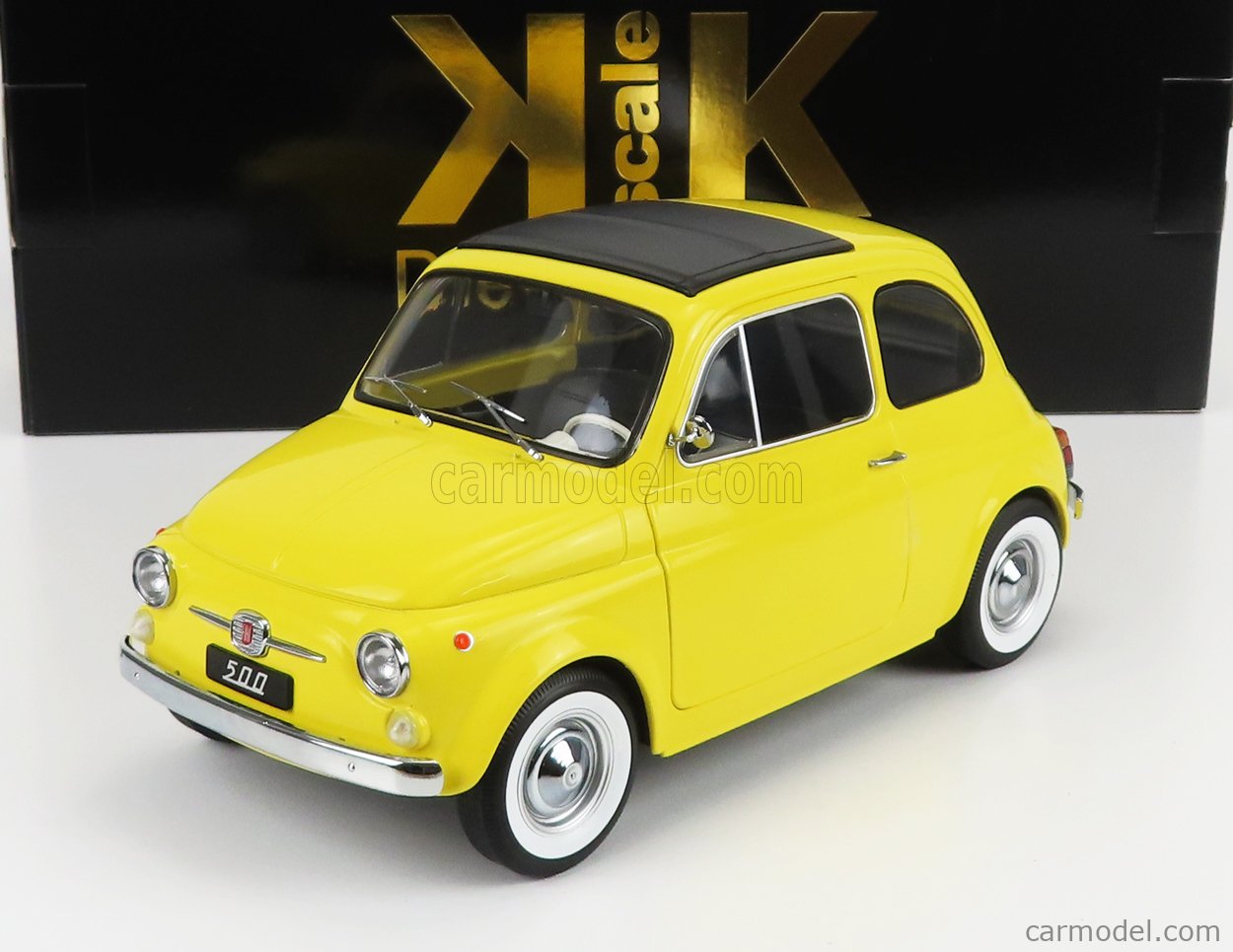 KK Scale Modeliukas 1/12 1968 Fiat 500, yellow
