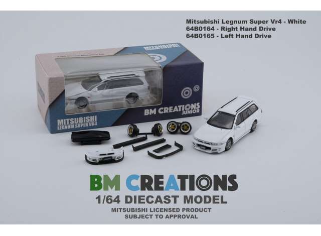 PRE-ORD3R BM Creations Modeliukas Mitsubishi Legnum Super Vr4 left hand drive, white with extra parts so you can make 2 different versions