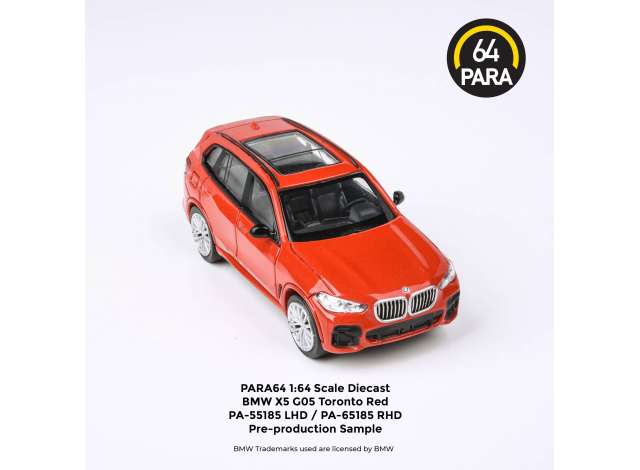 Para64 Modeliukas BMW X5 G05 *Left Hand Drive*, red (cars in a deluxe Acrylic window box)