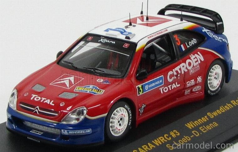 PRE-ORD3R IXO Models Modeliukas 1/43 Citroen Xsara WRC #3 Loeb/Elena winner Sweden Rally 2004