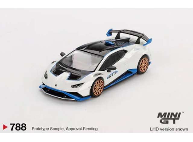 PRE-ORD3R Mini GT Modeliukas 1/64 2023 Lamborghini Huracan *STO*, bianco asopo