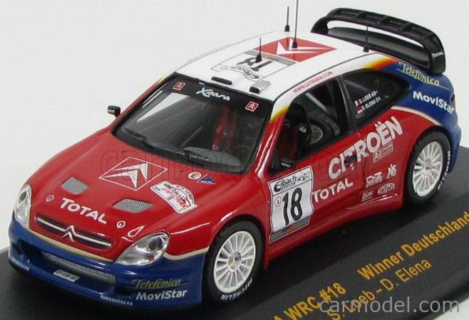PRE-ORD3R IXO Models Modeliukas Citroen Xsara WRC #18 Loeb/Elena winner Rally San Remo 2003