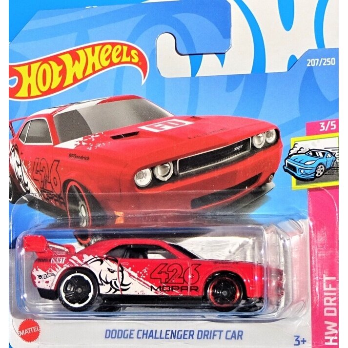 Hot Wheels Mainline Modeliukas Dodge Challenger Drift Car red (yra Sandėlyje)