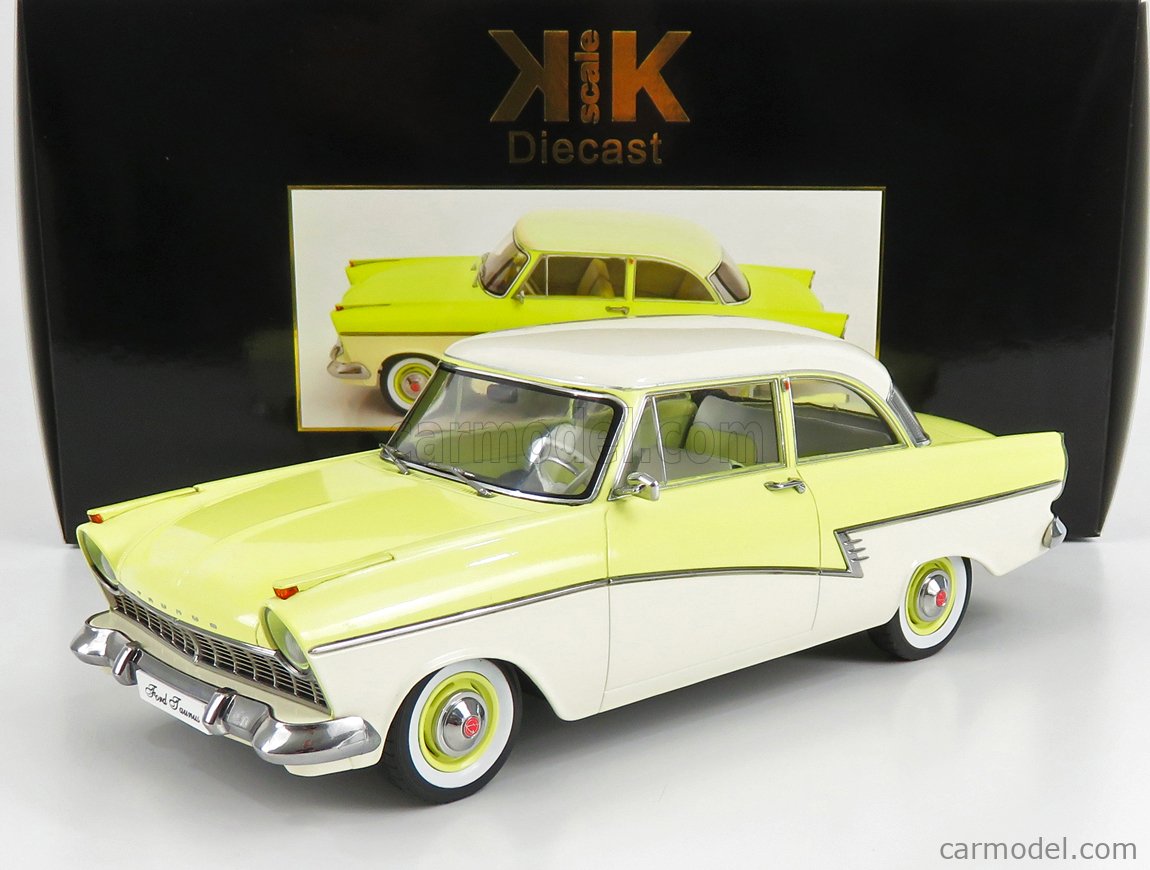 PRE-ORD3R KK Scale Modeliukas 1957 Ford Taunus 17M P2, light yellow/white