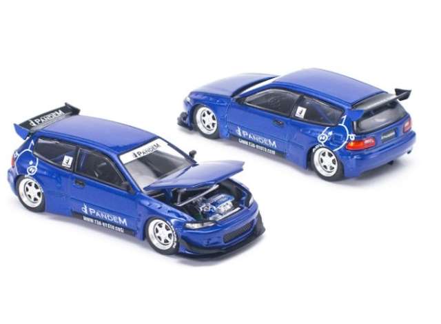 Pop Race Modeliukas 1/64 Honda Pandem Civic EG6, blue (yra Sandėlyje)