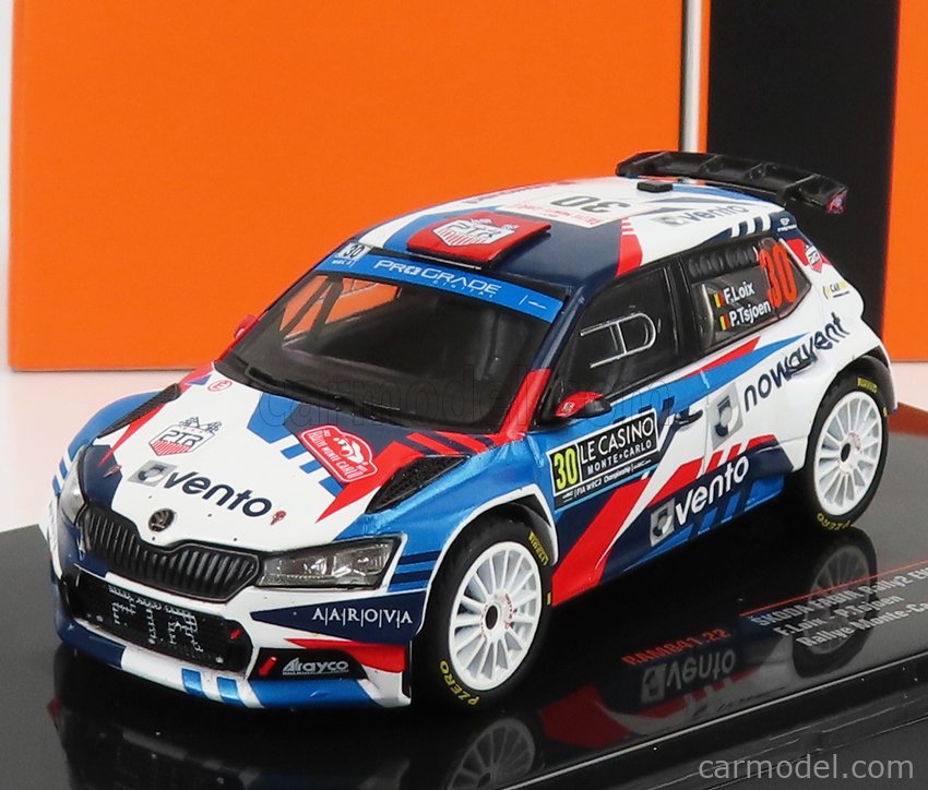 PRE-ORD3R IXO Models Modeliukas 1/43 2022 Skoda Fabia Rally 2 Evo #30 F. Loix/P.Tsjoen WRC Rally Monte Carl...