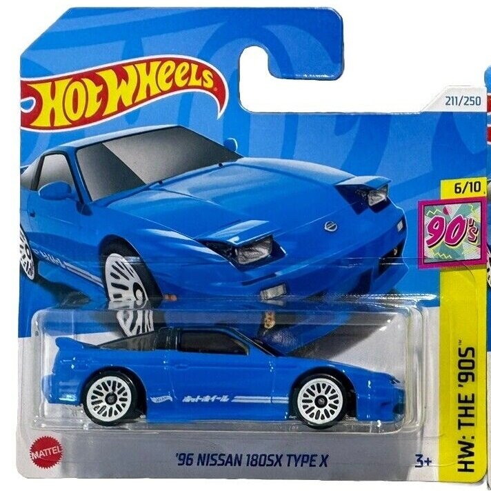 Hot Wheels Mainline Modeliukas 96 Nissan 180SX Type x blue (yra Sandėlyje)