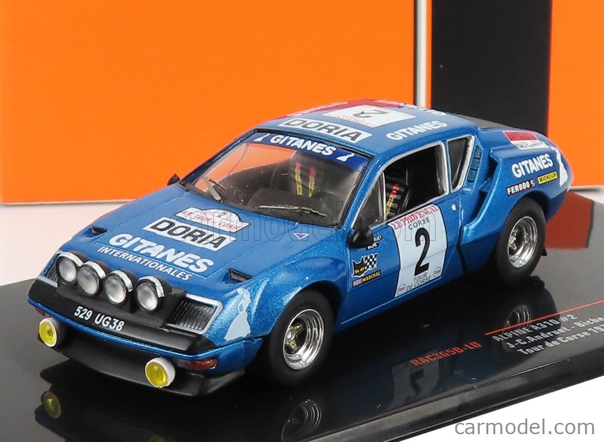 PRE-ORD3R IXO Models Modeliukas 1/43 1976 Alpine A310, #2 J-C.Andruet/Biche Gitanes Tour de Corse, blue
