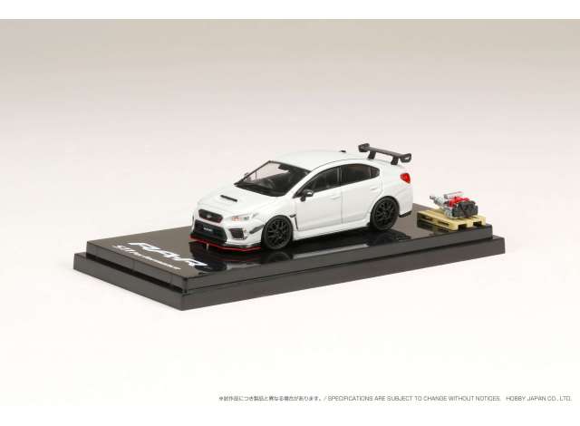 PRE-ORD3R Hobby Japan Modeliukas 2018 Subaru WRX STi RA-R Full option With EJ20 Balanced Boxter Engine Display Model, crystal white pearl