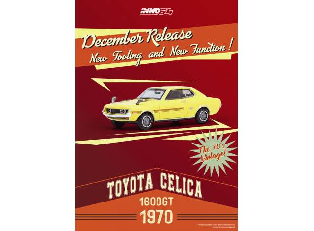 Inno64 Modeliukas 1970 Toyota Celica 1600GT, yellow