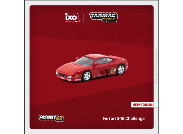PRE-ORD3R Tarmac Modeliukas 1/64 Ferrari 348 Challenge presentation, red