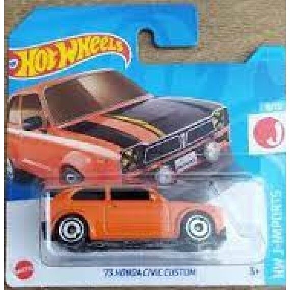Hot Wheels Mainline Modeliukas 73 honda Civic custom orange (yra Sandėlyje)