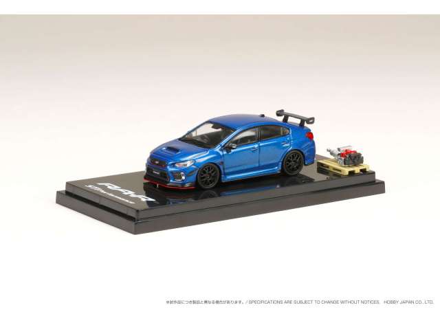 PRE-ORD3R Hobby Japan Modeliukas 2018 Subaru WRX STi RA-R Full option With EJ20 Balanced Boxter Engine Display Model, WR blue pearl