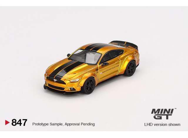 PRE-ORD3R Mini GT Modeliukas 1/64 2017 Ford Mustang LB-Works LB, gold