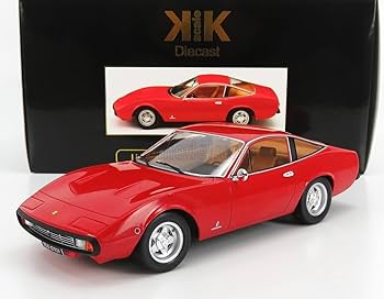 PRE-ORD3R KK Scale Modeliukas 1971 Ferrari 365 GTC 4, red with brown interieur