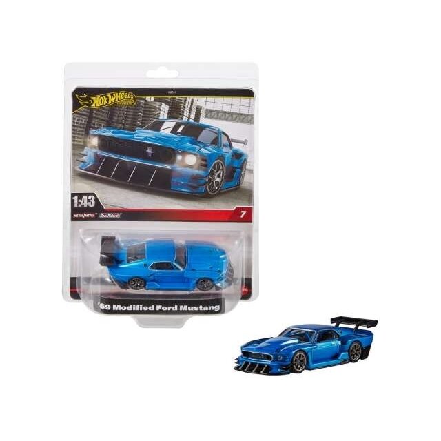 Hot Wheels Premium Modeliukas 1/43 Modified 1969 Ford Mustang (Ford Mad Muscle Mustang), blue