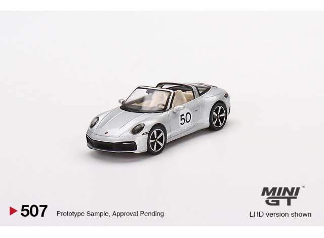 Mini GT Modeliukas 1/64 Porsche 911 Targa 4S heritage design edition GT, silver (yra Sandėlyje)