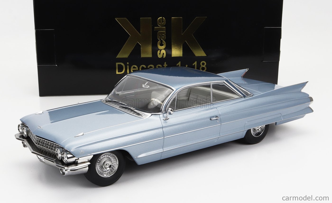 PRE-ORD3R KK Scale Modeliukas 1/18 1961 Cadillac Series 62 Coupe DeVille, light blue metallic
