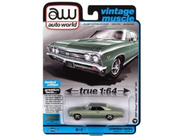 PRE-ORD3R Auto World Modeliukas 1967 Chevrolet Chevelle SS, Green Mist Metallic