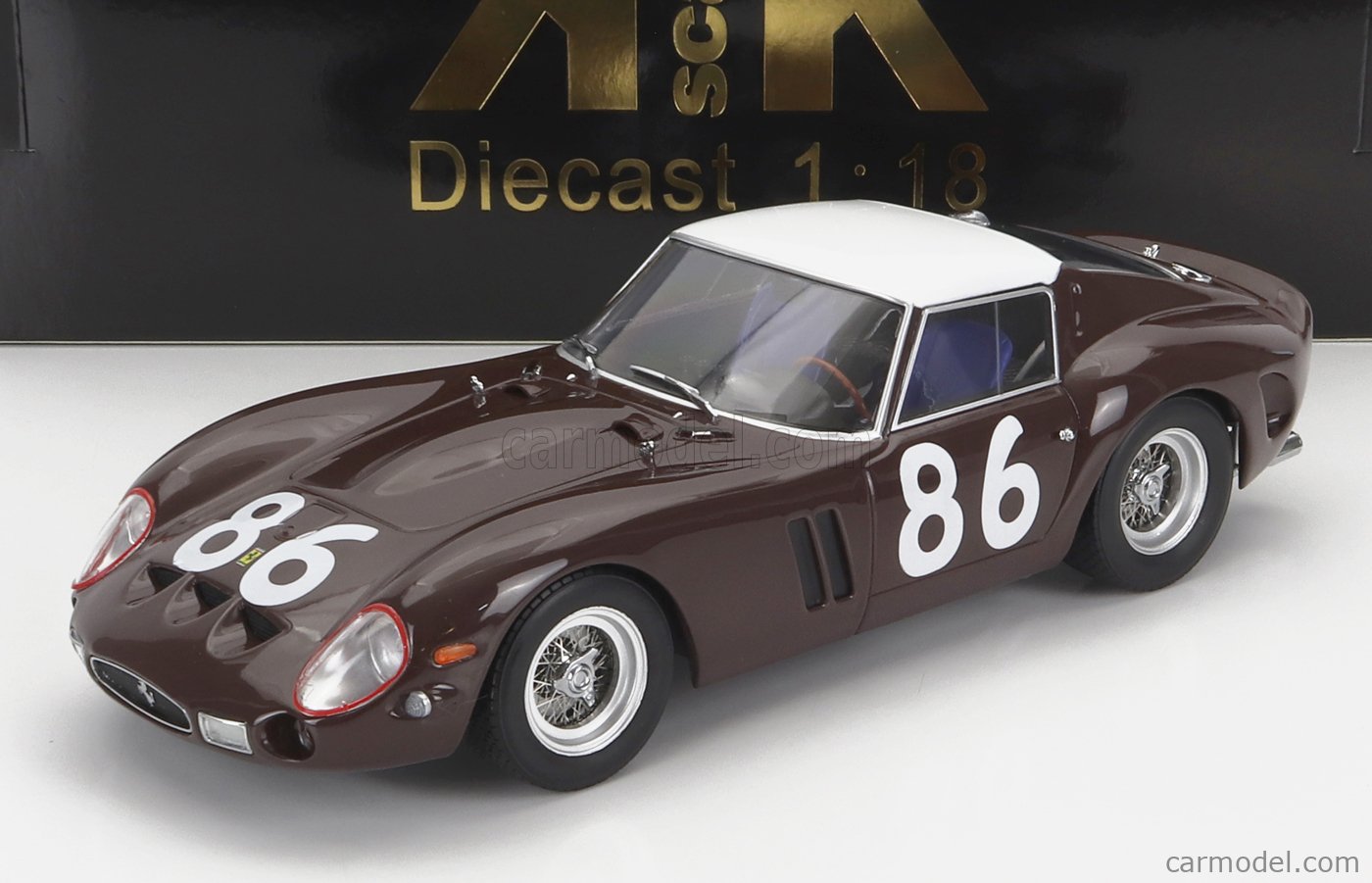 KK Scale Modeliukas 1/18 1962 Ferrari 250 GTO #86 Targa Florio, burgundy