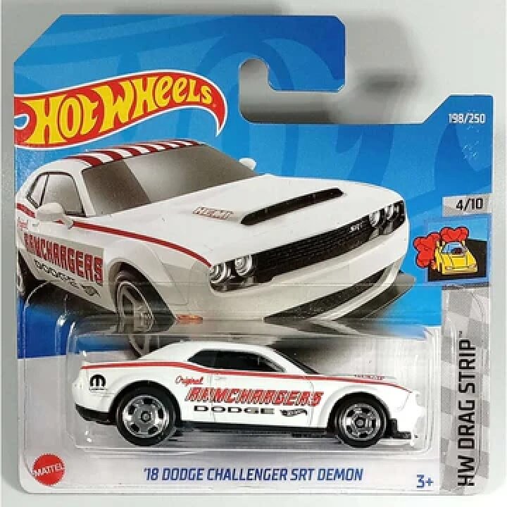 Hot Wheels Mainline Modeliukas 18 Dodge Challenger SRT Demon White (yra Sandėlyje)
