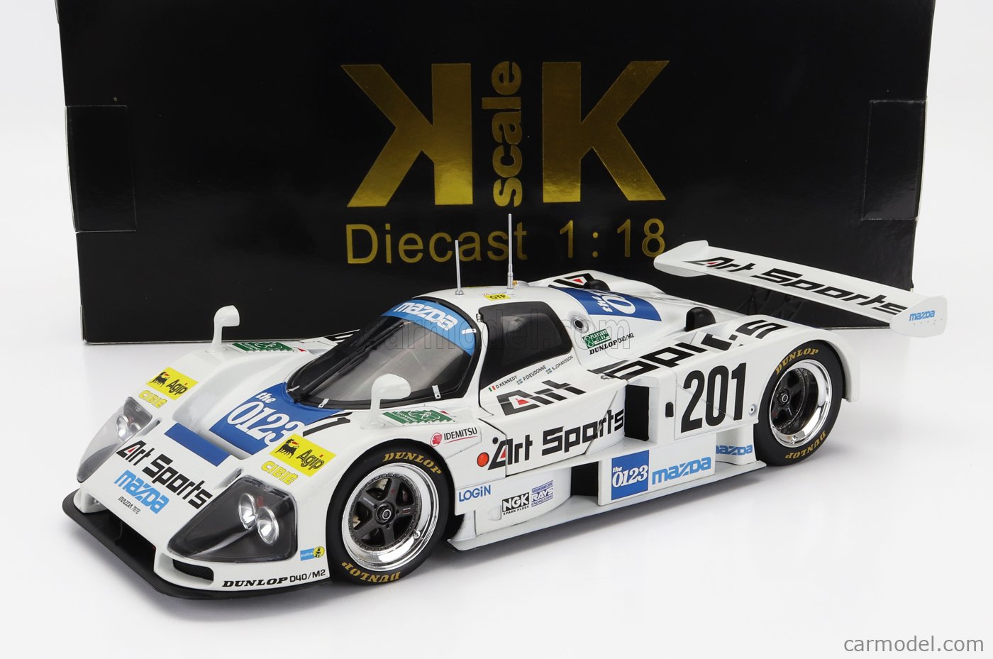 PRE-ORD3R KK Scale Modeliukas 1/18 1991 Mazda 787B #201 Sieger Le Mans, white/blue