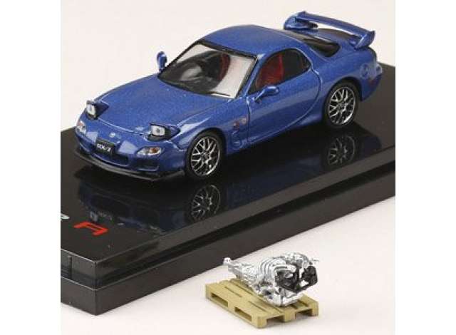 PRE-ORD3R Hobby Japan Modeliukas Mazda RX-7 (FD3S) Sprit R Type A with Engine Display Model, innocent blue mica