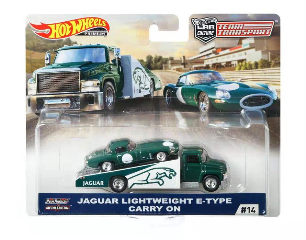 Hot Wheels Premium Team Transport Modeliukas Carry On & Jaguar Lightweight E-Type *Jaguar*