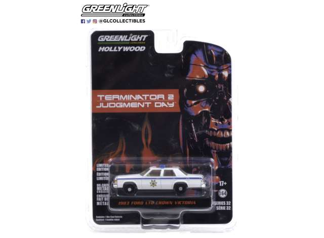 GreenLight Modeliukas 1983 Ford LTD Crown Victoria Police *Terminator 2 Judgment Day (1991)* Hollywood series 32, white