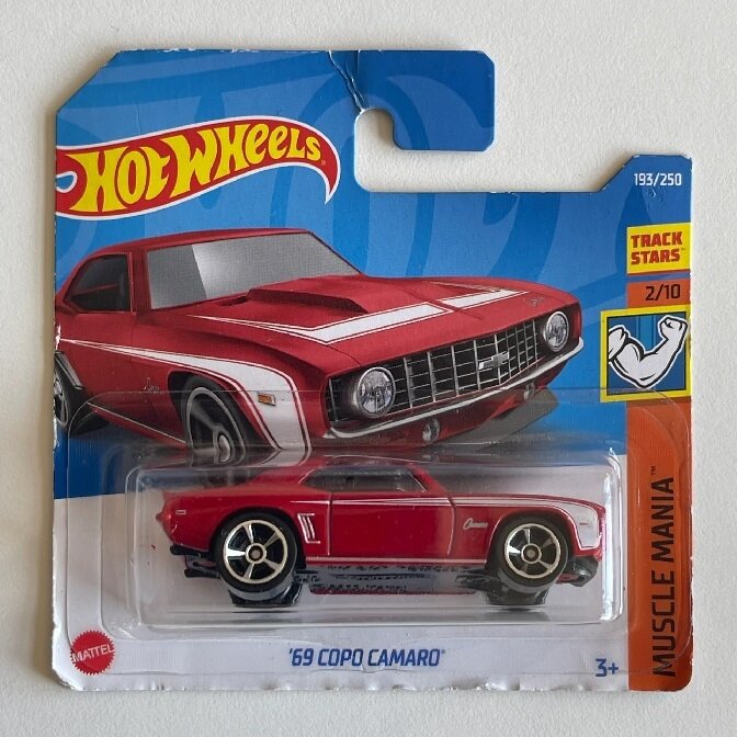 Hot Wheels Mainline Modeliukas 69 Copo Camaro red