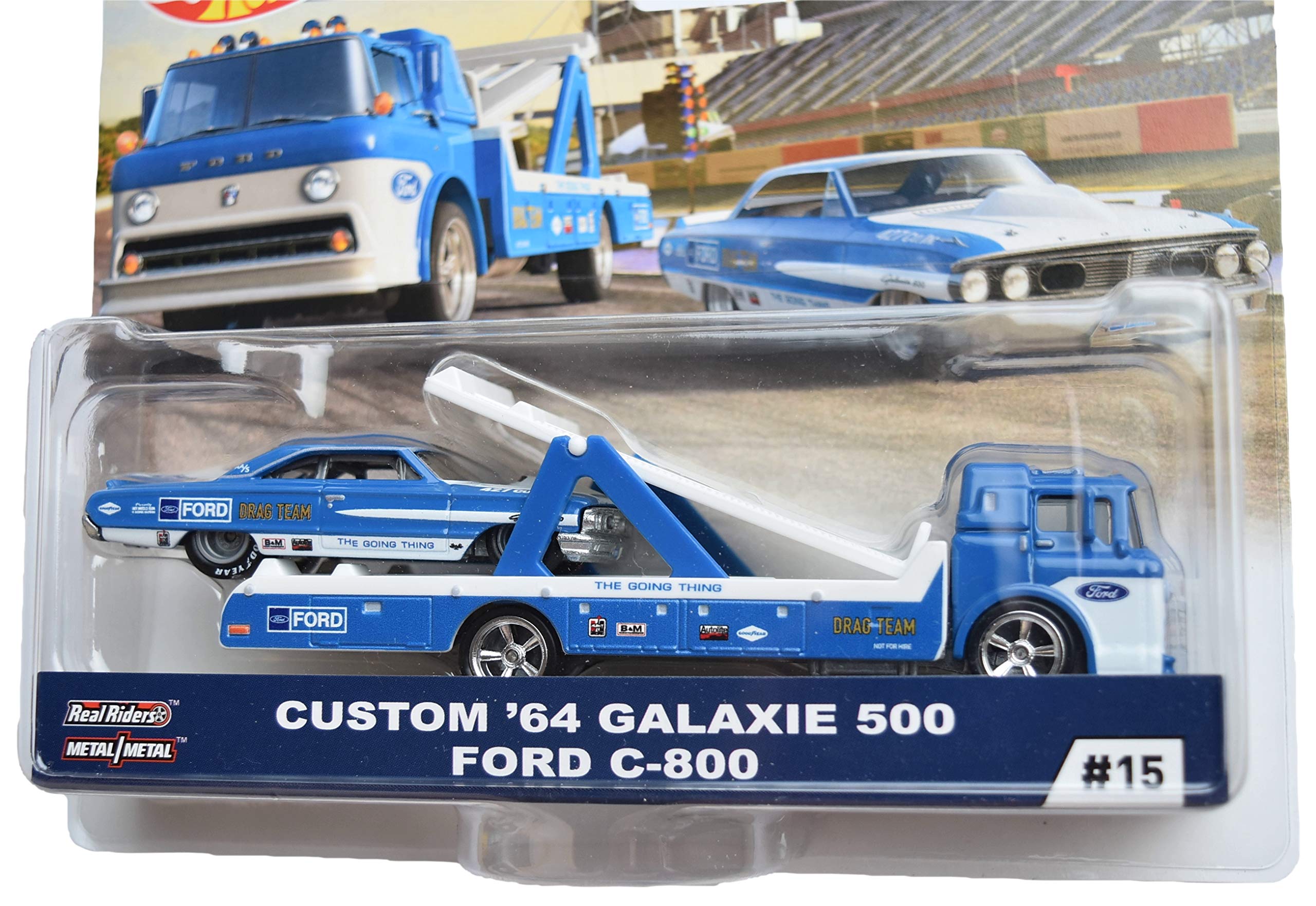 Hot Wheels Premium Team Transport Modeliukas Ford C800 & 1964 Custom Ford Galaxie 503
