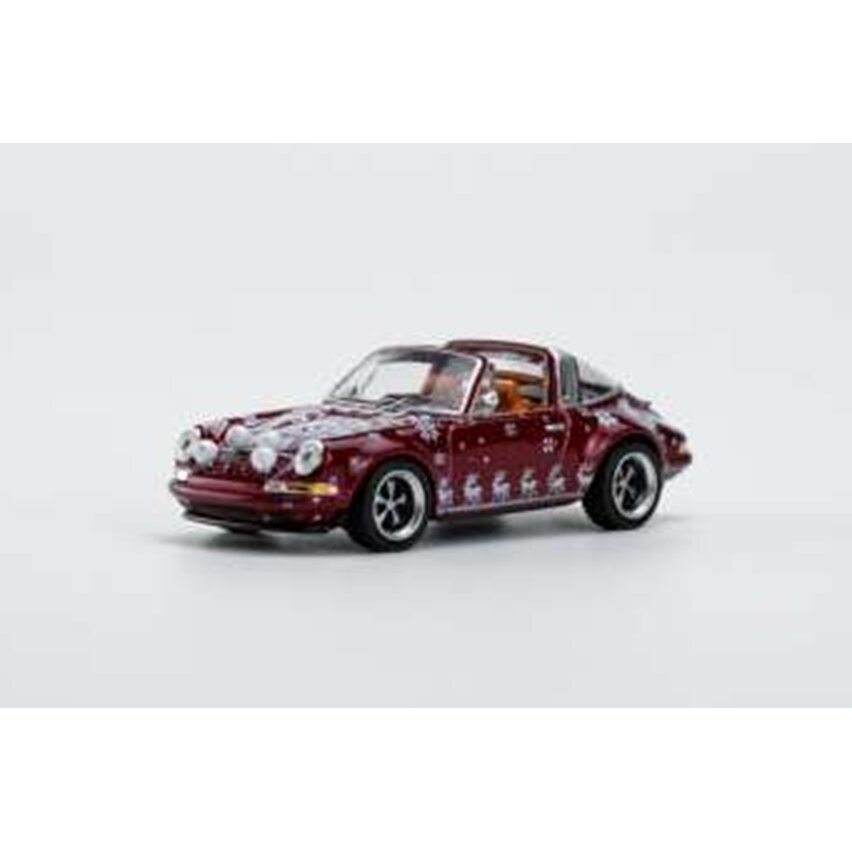 PRE-ORD3R Pop Race Modeliukas Singer/Porsche Targa *2023 Christmas Edition*, deep red
