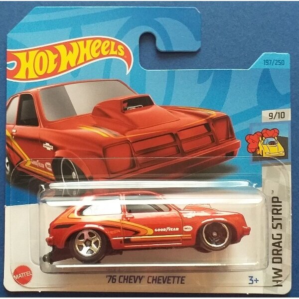 Hot Wheels Mainline Modeliukas 76 Chevy Chevette Red (yra Sandėlyje)