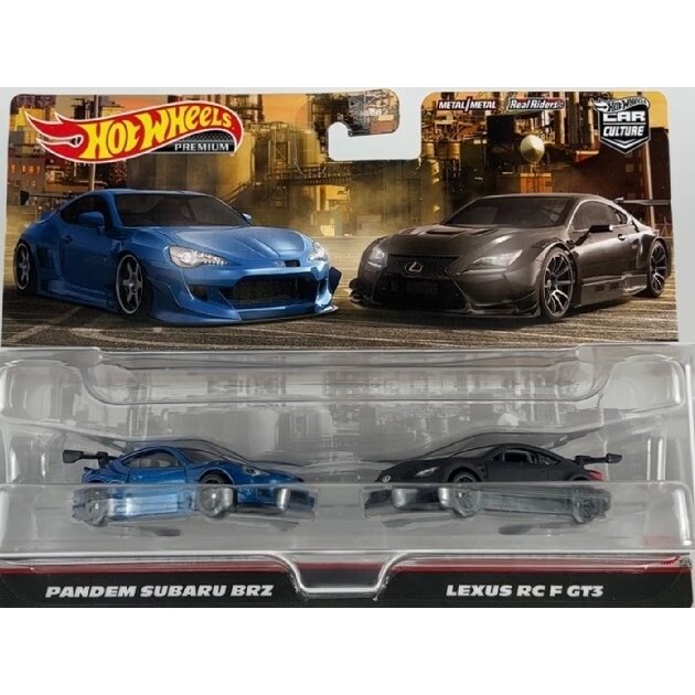 Hot Wheels Premium 2-pack Modeliukas Subaru Pandem BRZ & Lexus RC F GT3 set of 2 (yra Sandėlyje)