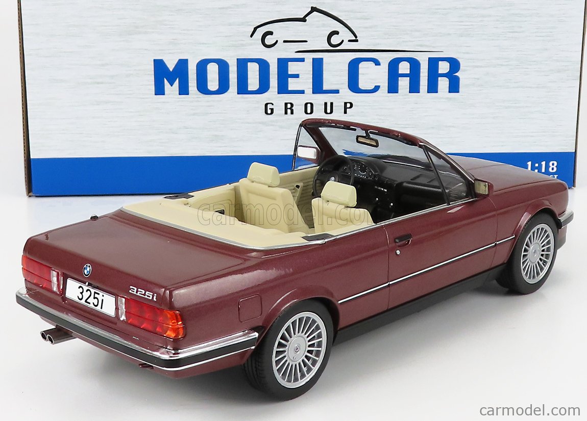 PRE-ORD3R MCG Modeliukas 1/18 1985 BMW 325i(E30) Cabriolet, darkred metallic