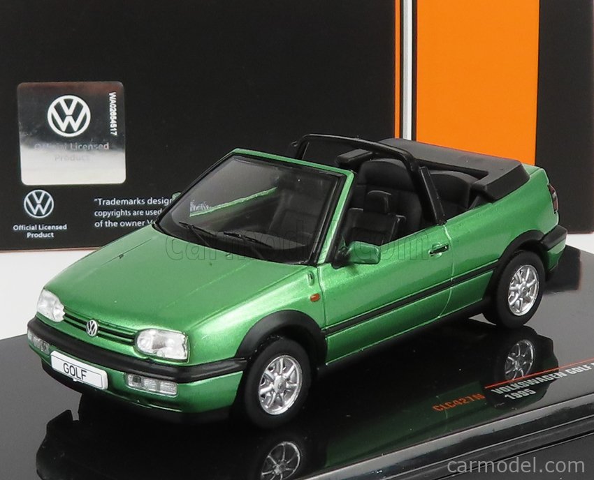 PRE-ORD3R IXO Models Modeliukas 1993 Volkswagen Golf III Cabriolet, metallic green